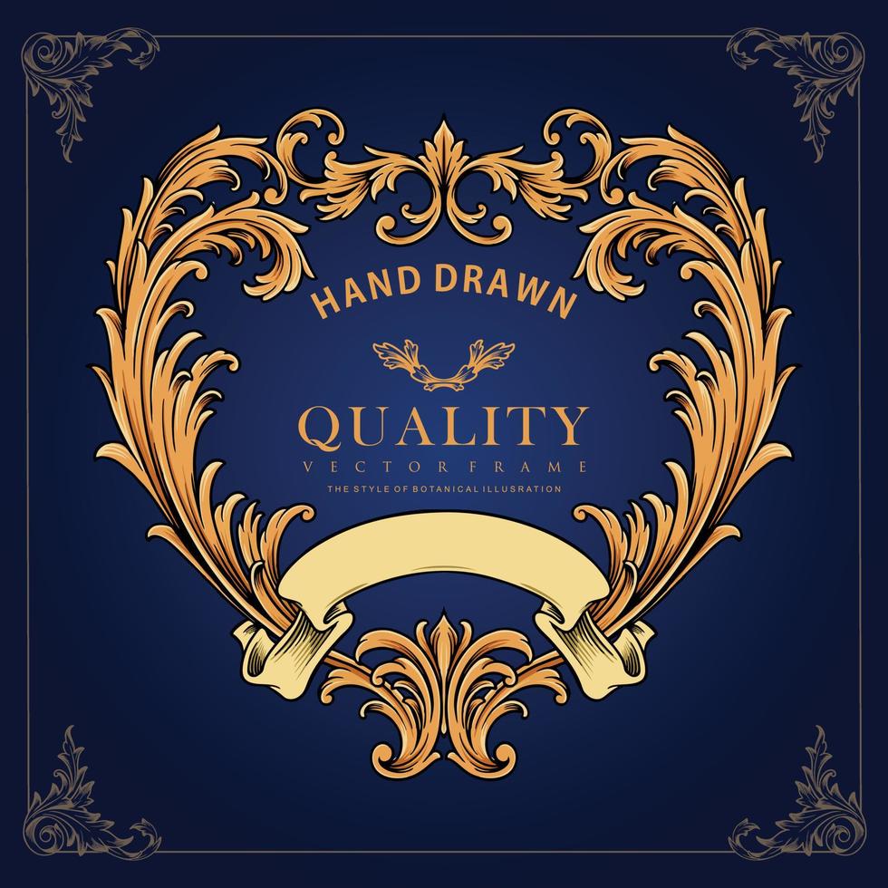 Premium Frame Vintage with Shape Heart vector