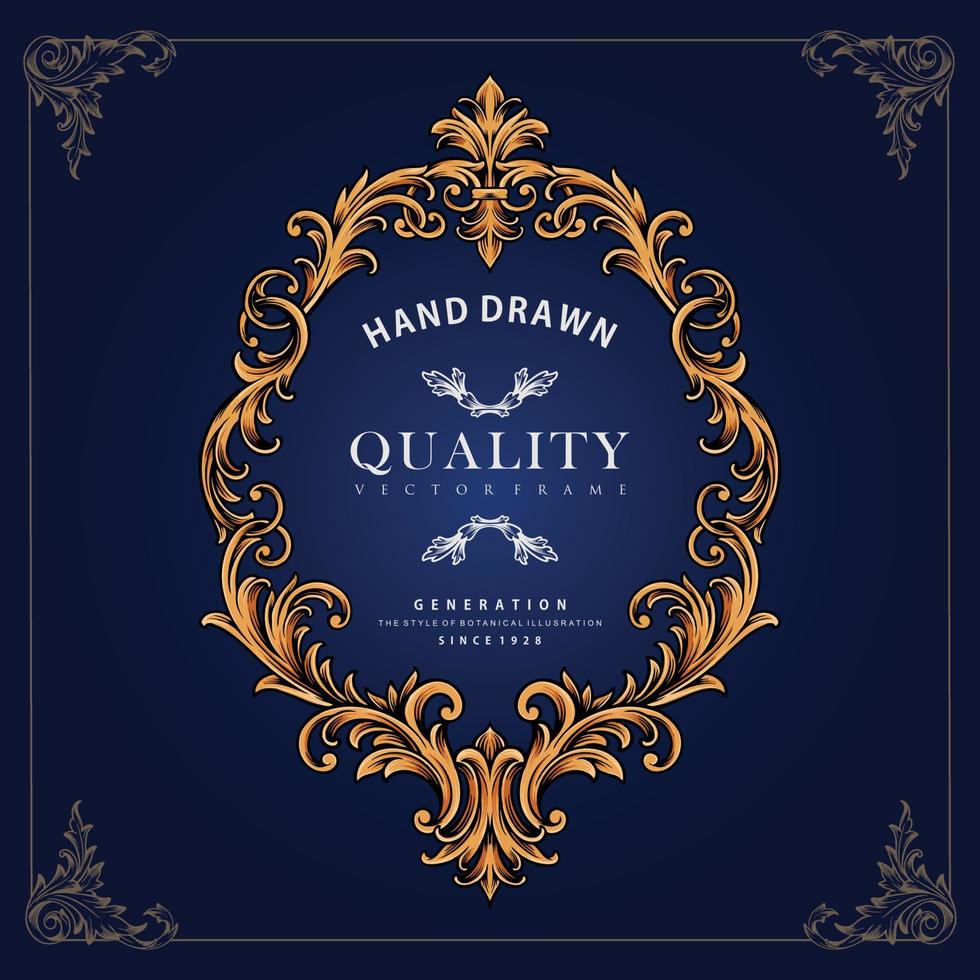 Classic luxury frame hand drawn Ornate vector