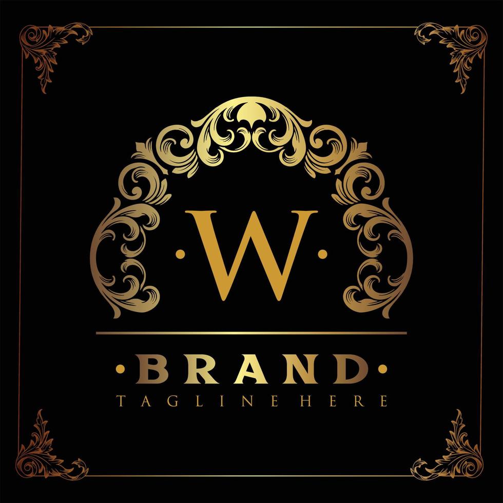 Luxury Gold Frame Elegant Logo Beautiful vector