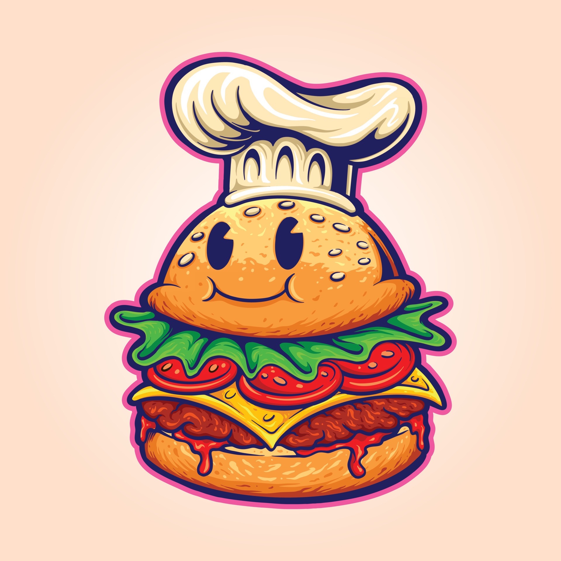 Burger chef food cartoon character logo mascot Illustrations 6923415 Vector Art at Vecteezy Burger chef food cartoon character logo mascot Illustrations 6923415 Vector Art at Vecteezy