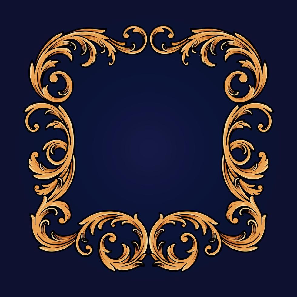 Elegant Vintage Gold Frame Ornaments for your label logo vector