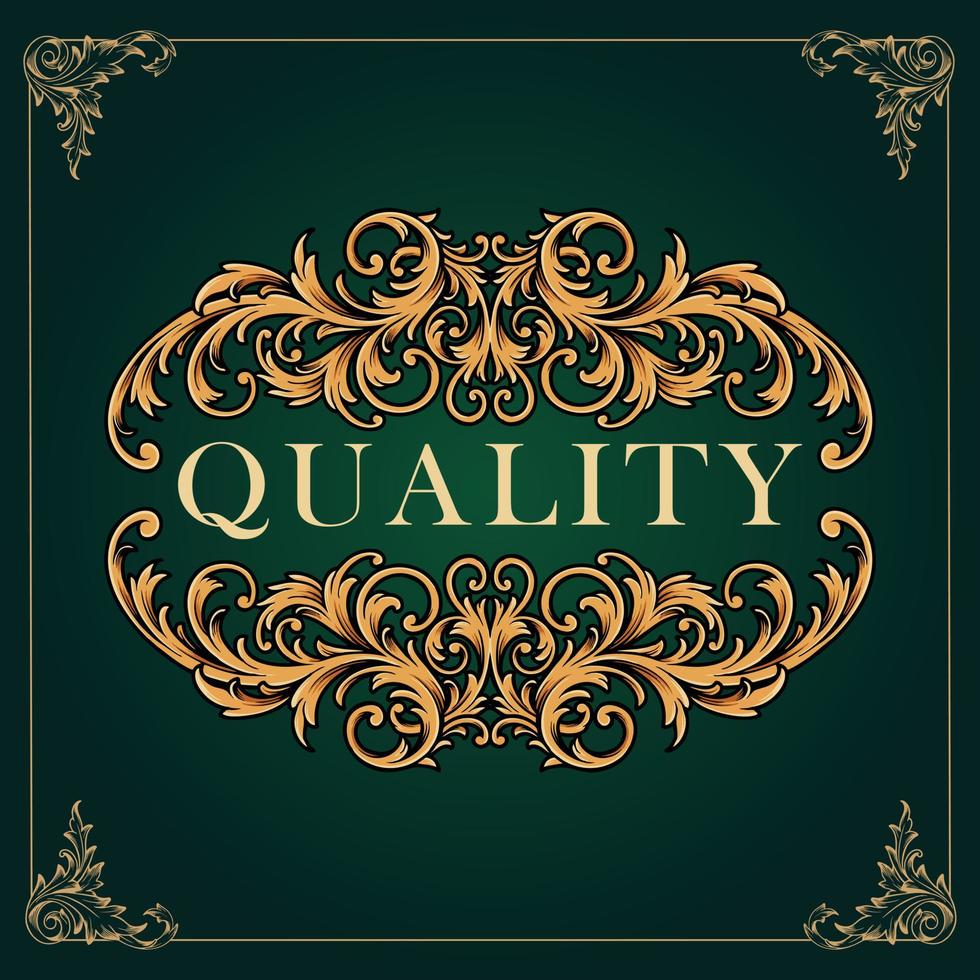 Classic badge elegant best ornament Isolated. vector