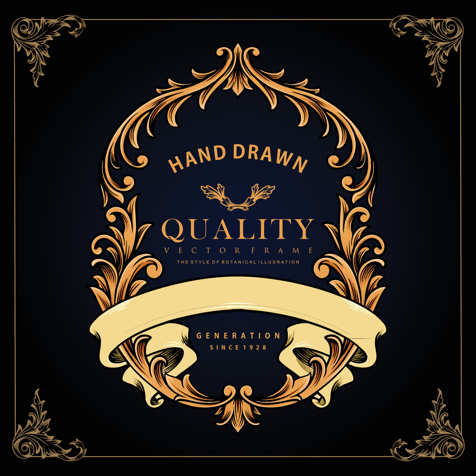 Premium Vector  Frame and ribbon with label grand opening