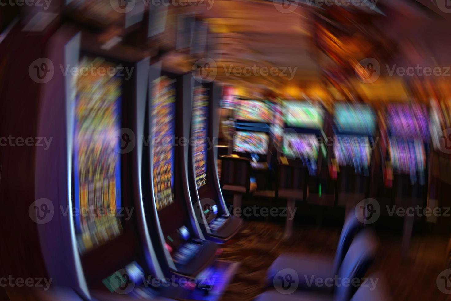 Casino machines in the entertainment area at night photo