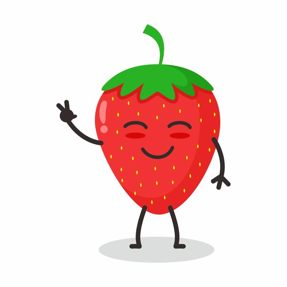 strowberry cartoon mascot vector