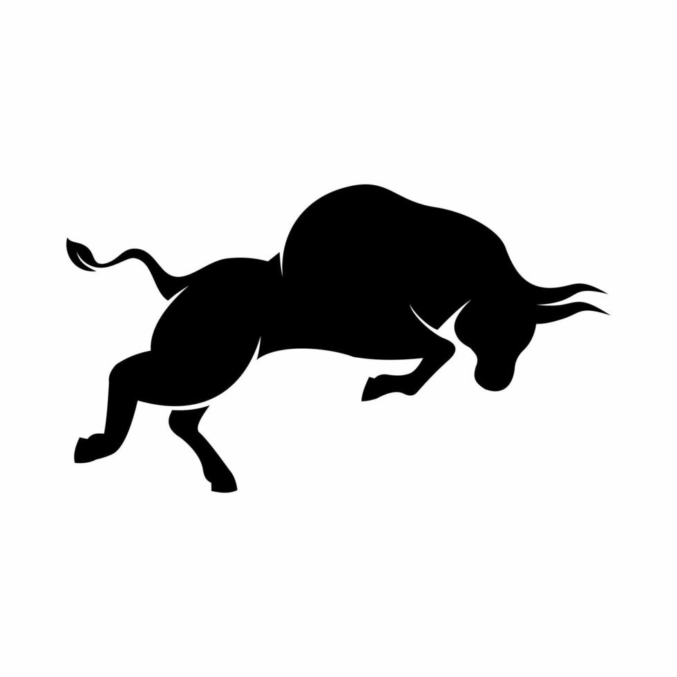 silhouette bull vector logo