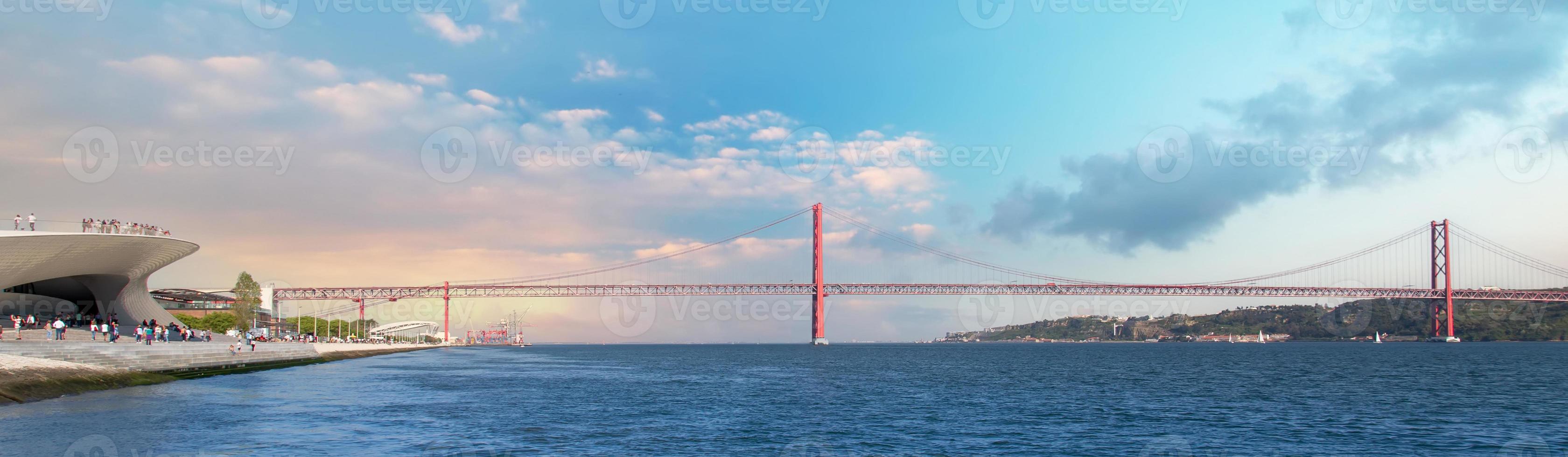 Lisbon, Portugal, 25 of April bridge over Tagus River photo