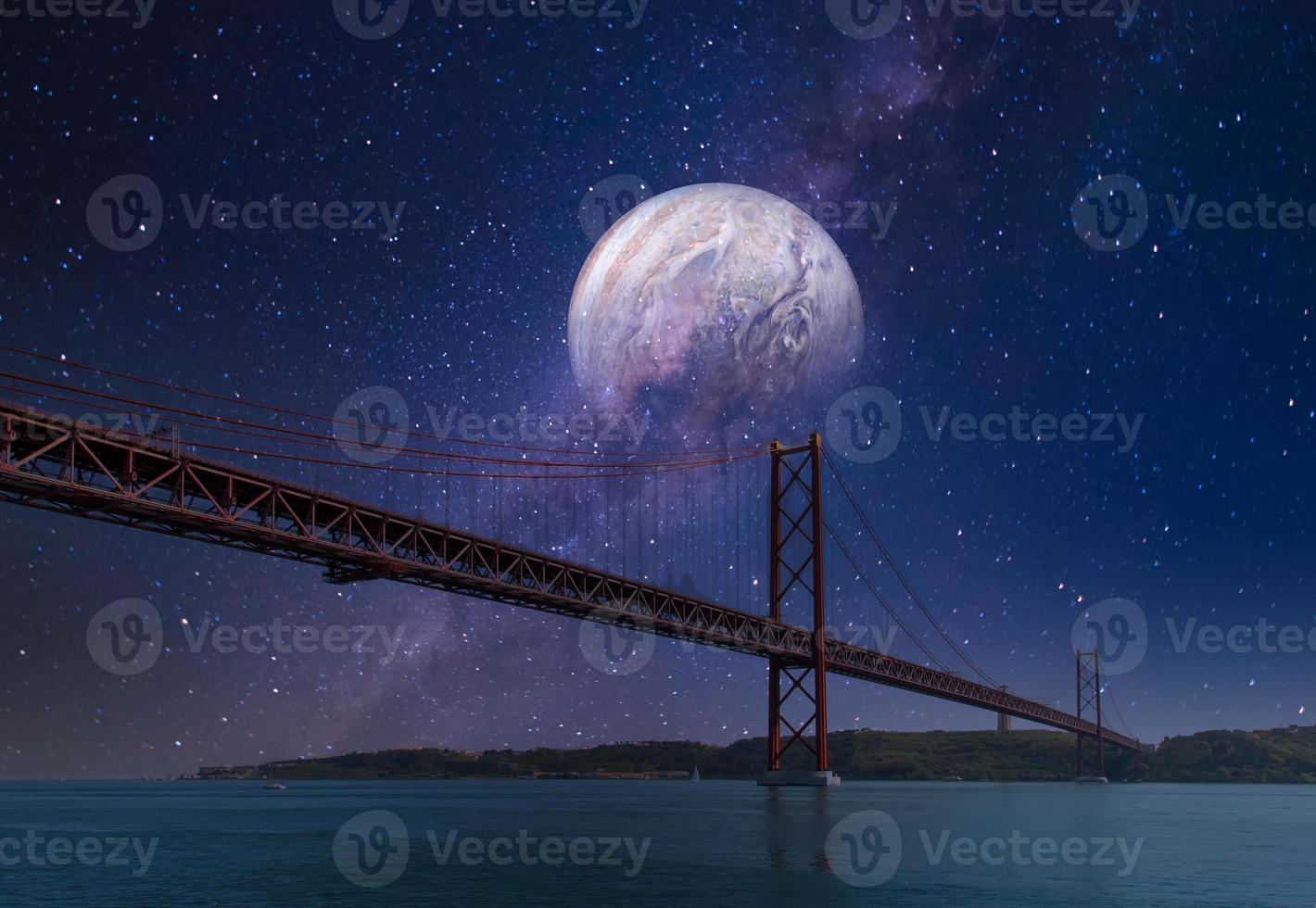 Lisbon, Portugal, 25 of April bridge over Tagus River photo