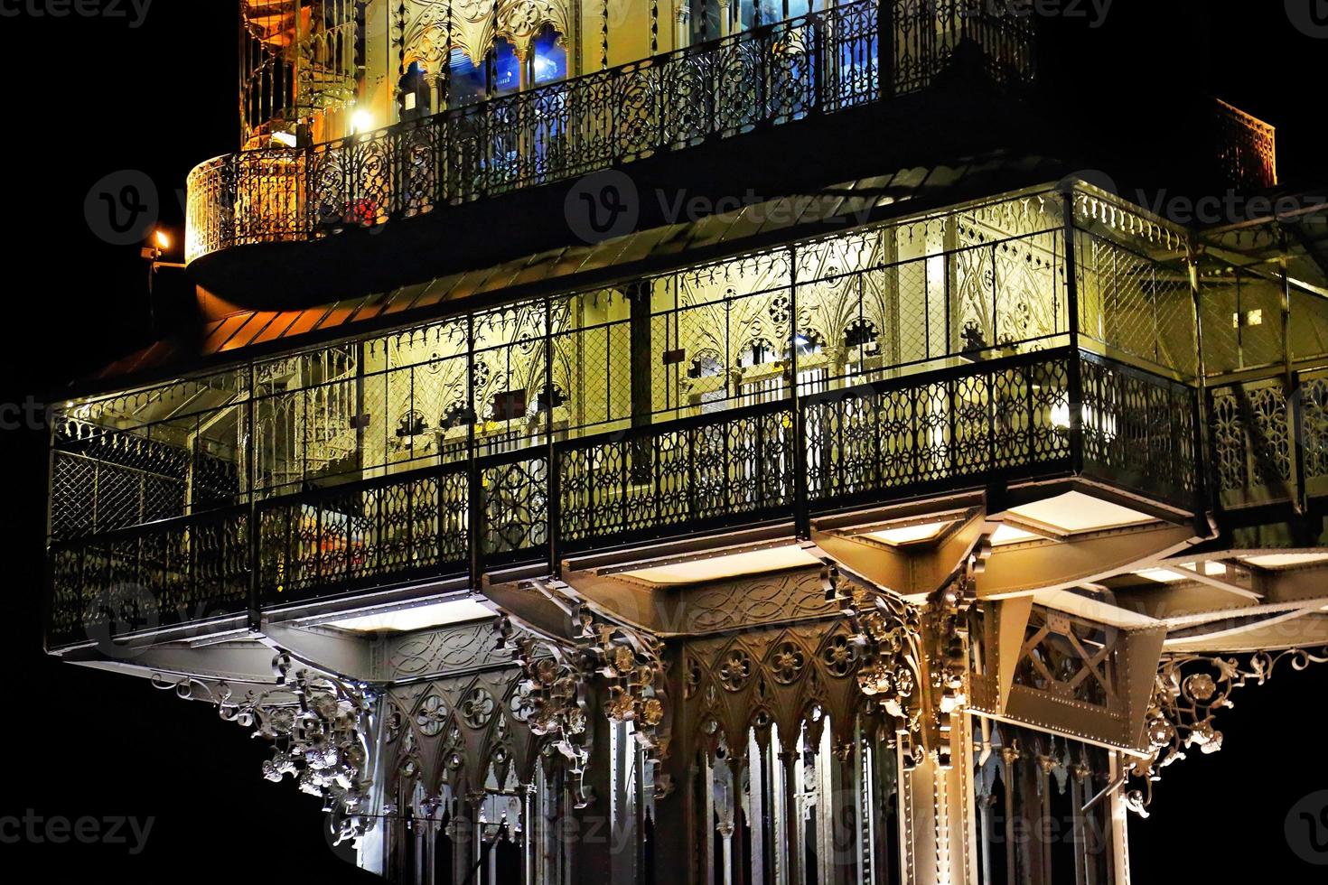 Portugal, Lisbon, Santa Justa Elevator at sunset photo