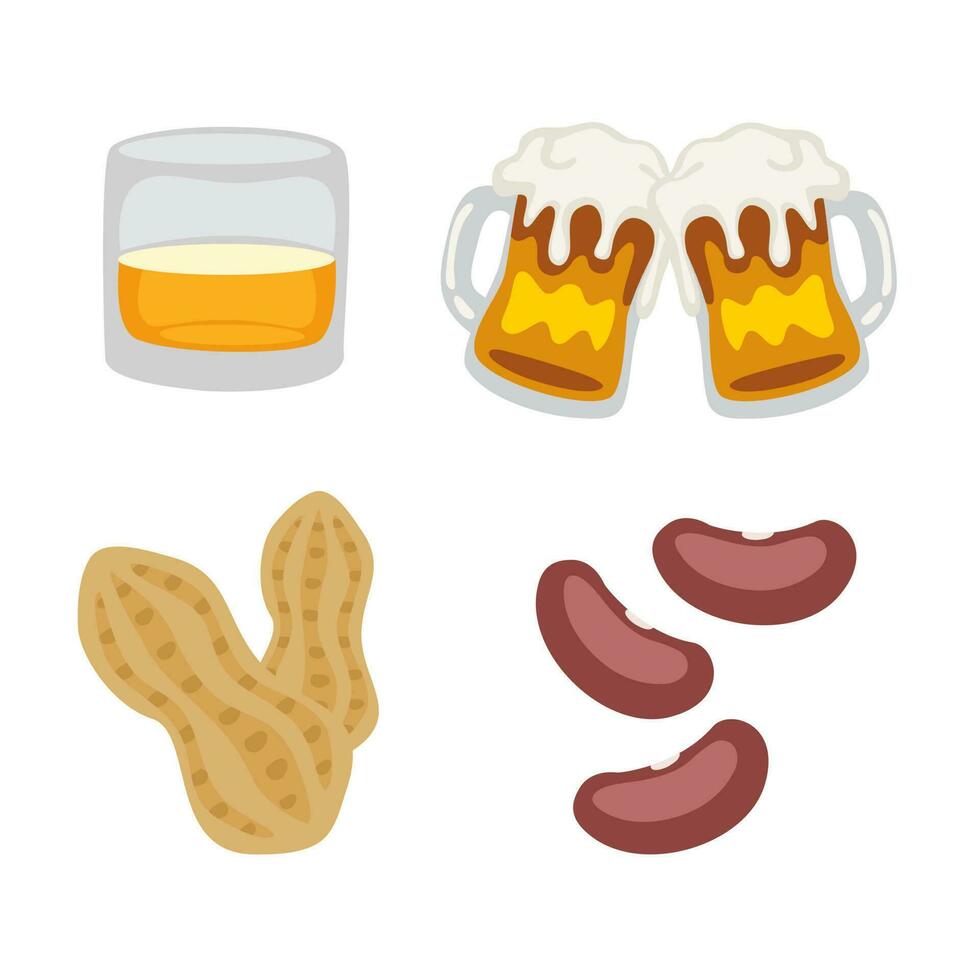 vector food liquor alcohol nuts grains