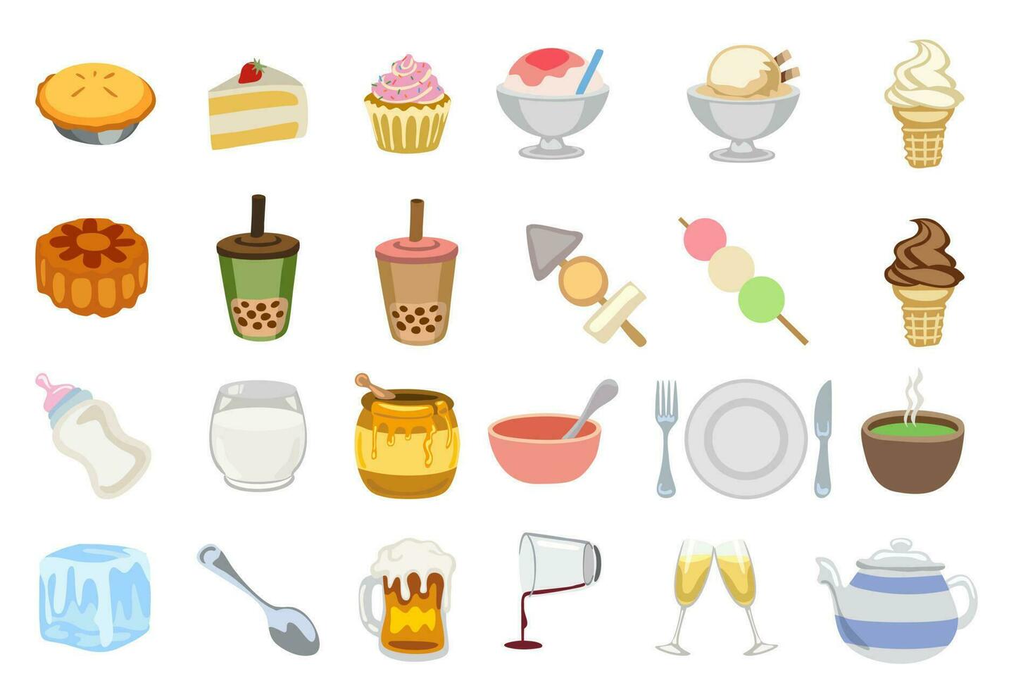 dessert and dessert food and drink vector