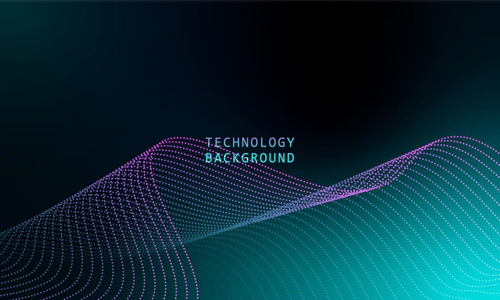 abstract wave technology background with blue light smooth and flow. vector