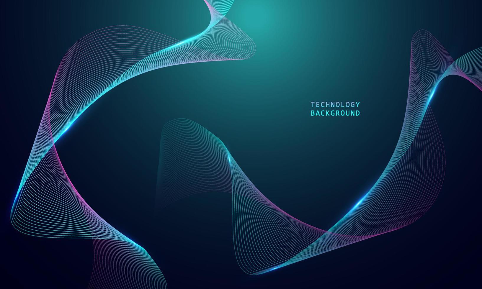 abstract wave technology background with blue light smooth and flow. vector