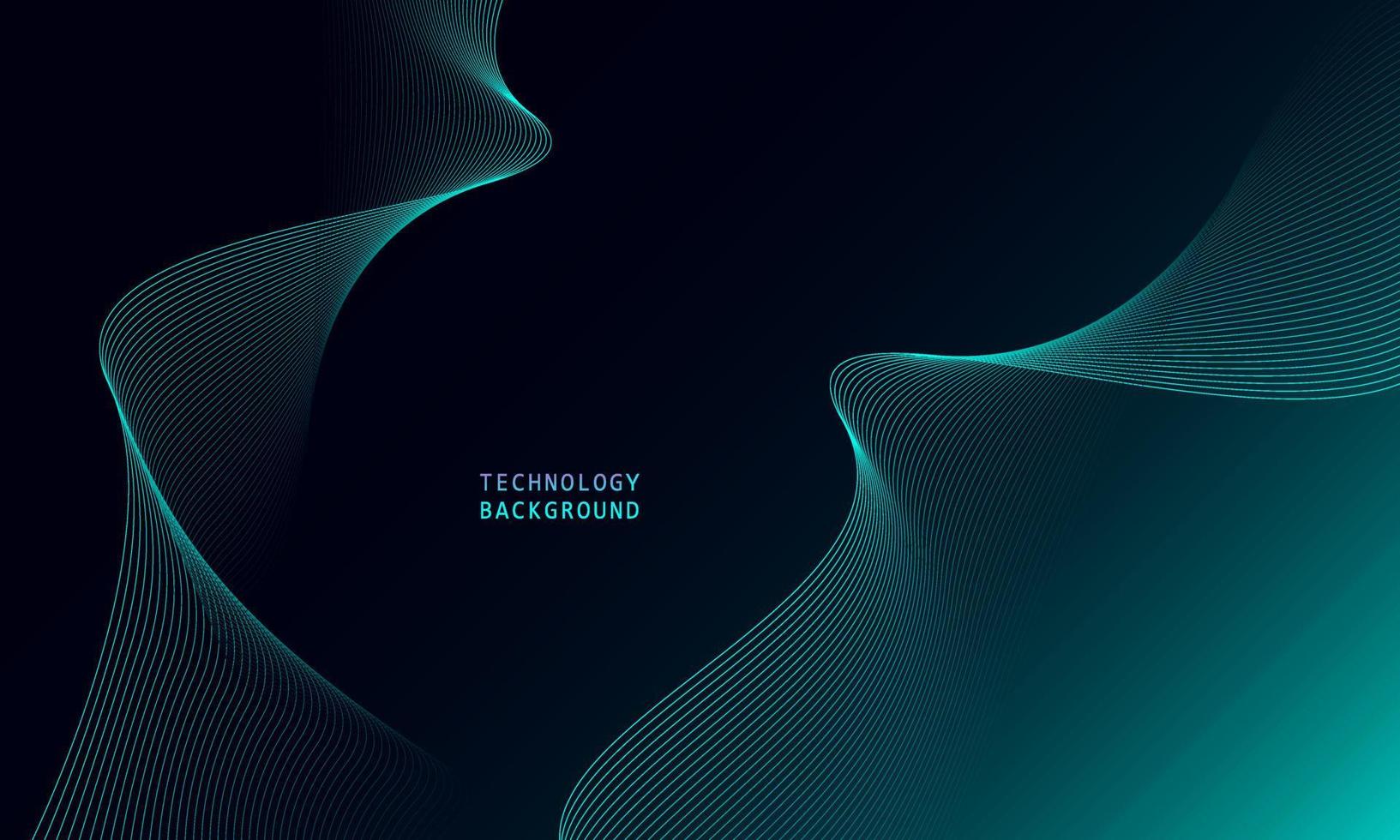 abstract wave technology background with blue light smooth and flow. vector
