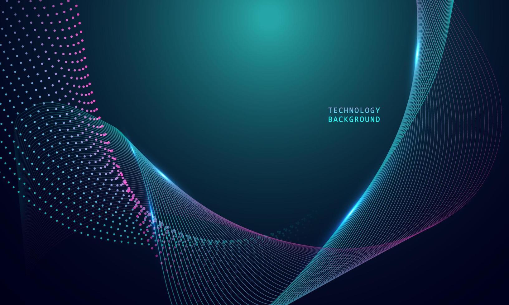 fondo de tecnología de onda abstracta con luz azul suave y fluida. vector