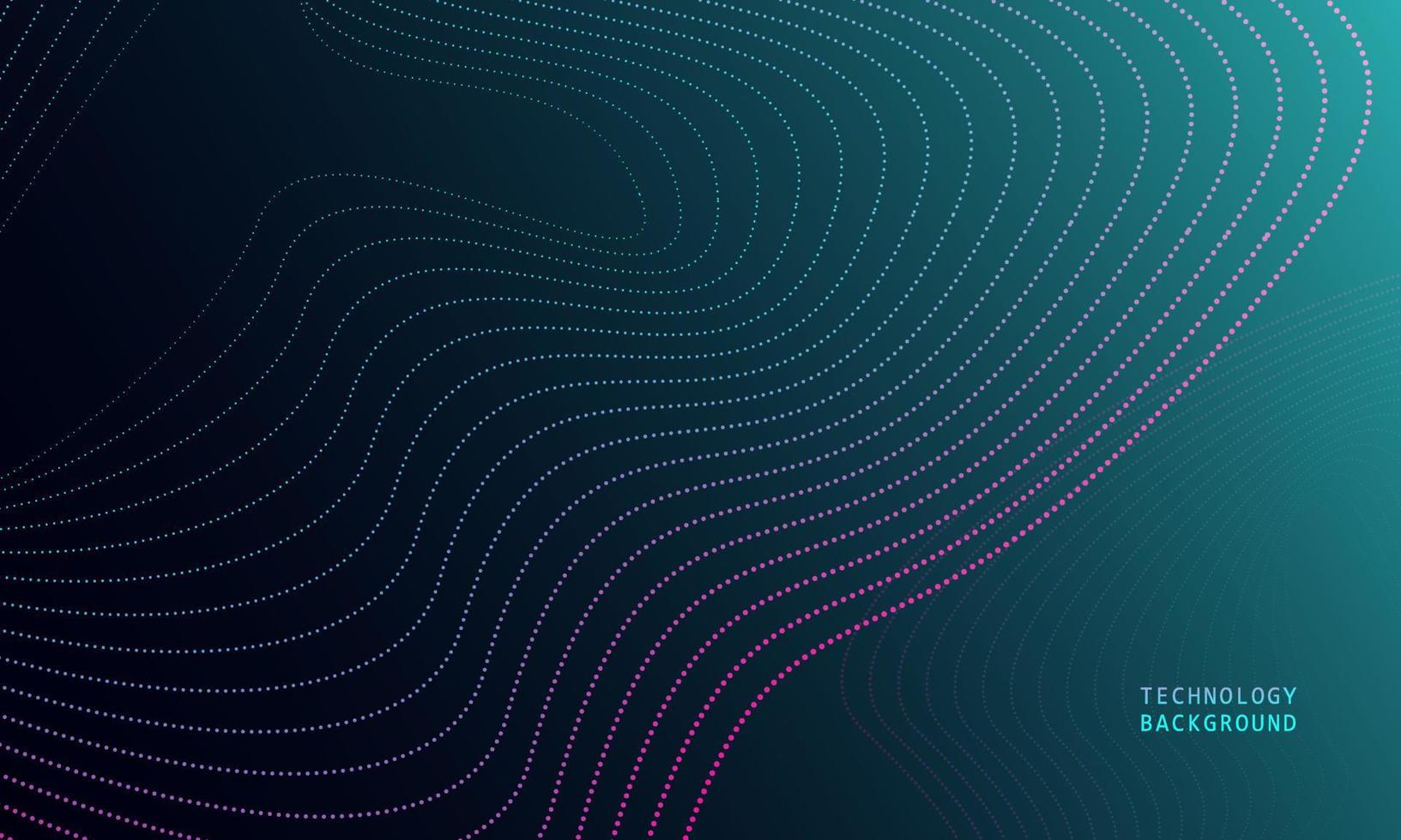 abstract wave technology background with blue light smooth and flow. vector