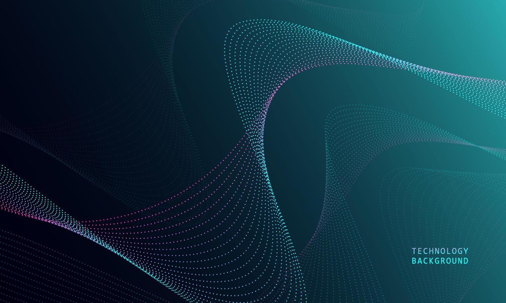 abstract wave technology background with blue light smooth and flow. vector