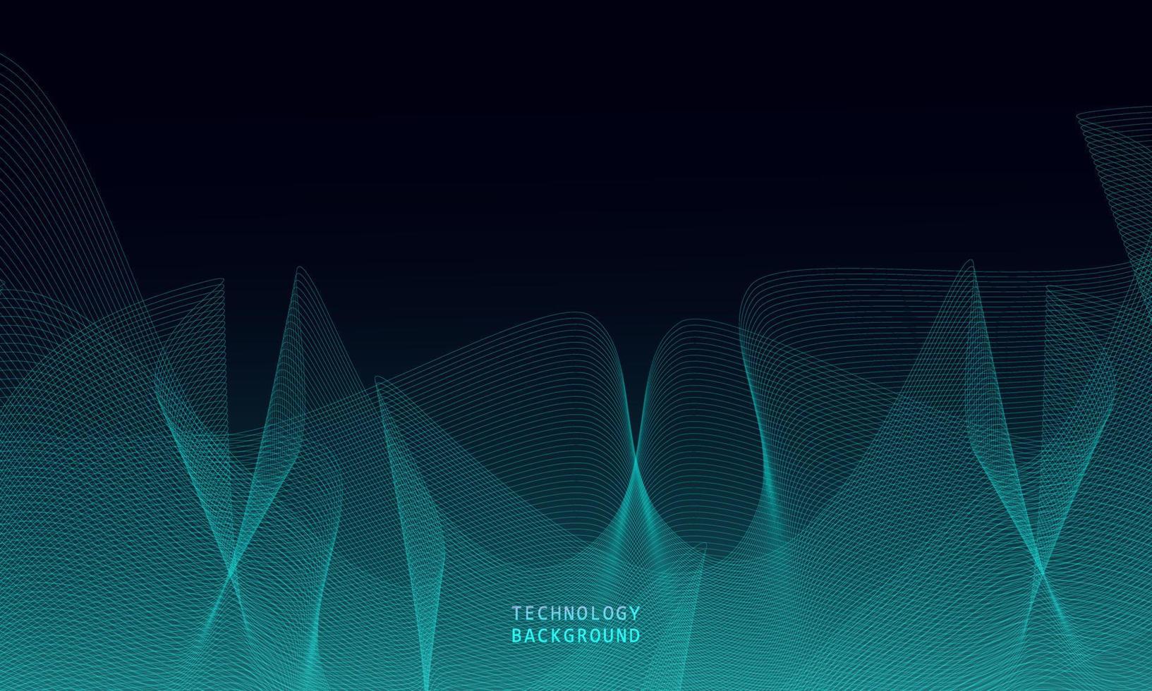 abstract wave technology background with blue light smooth and flow. vector