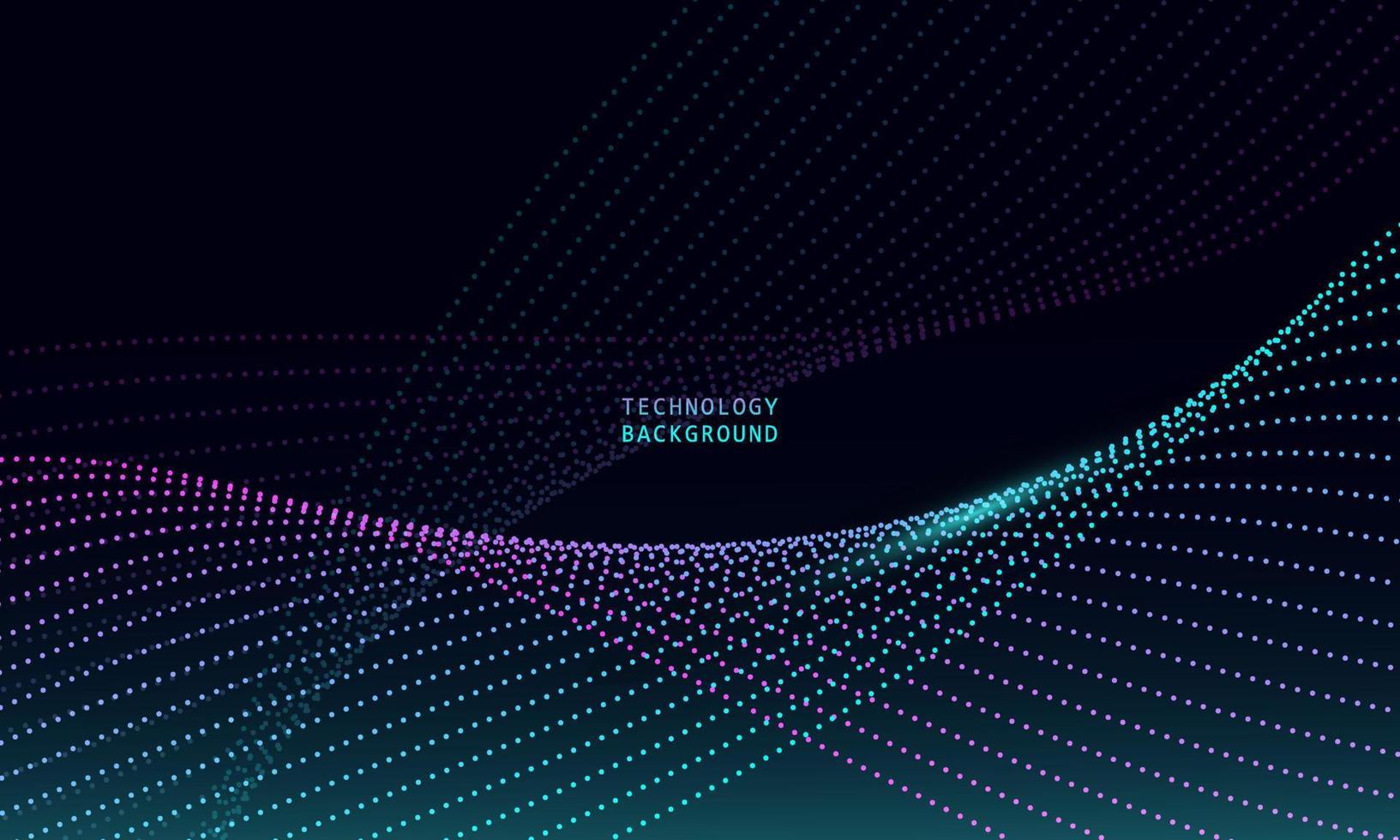 abstract wave technology background with blue light smooth and flow. vector