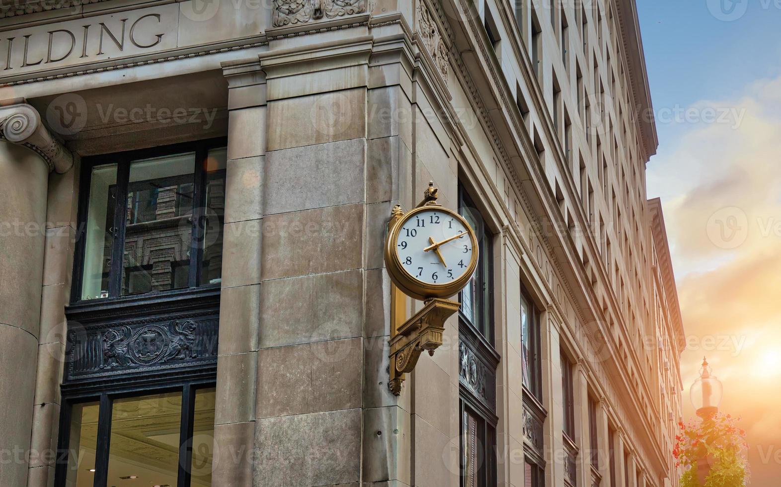 Boston architecture and houses in historic center close to landmark Beacon Hill photo