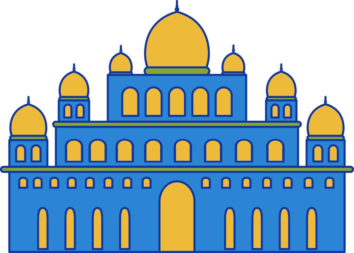 Filled line mosque vector