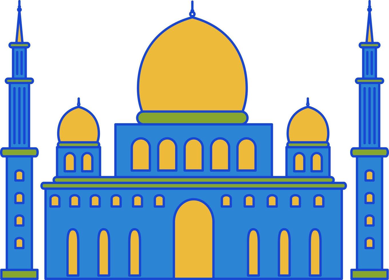 Filled line mosque vector