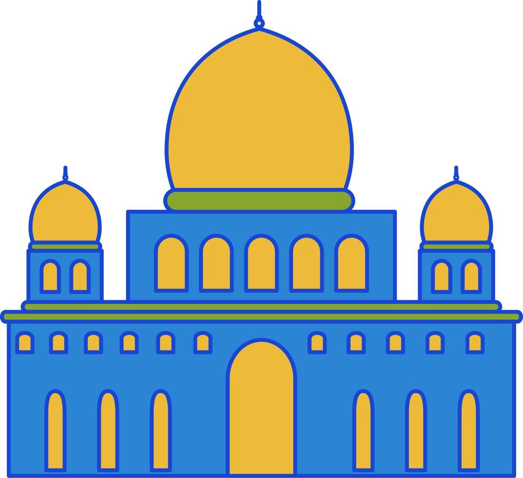 Filled line mosque vector