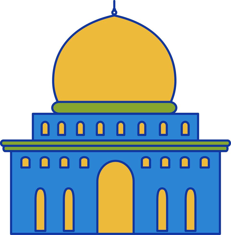 Filled line mosque vector