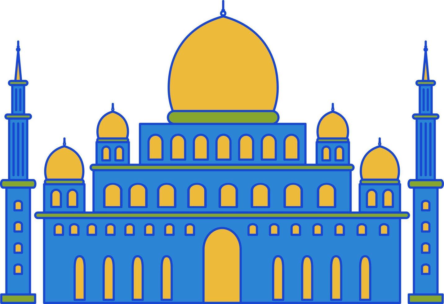 Filled line mosque vector