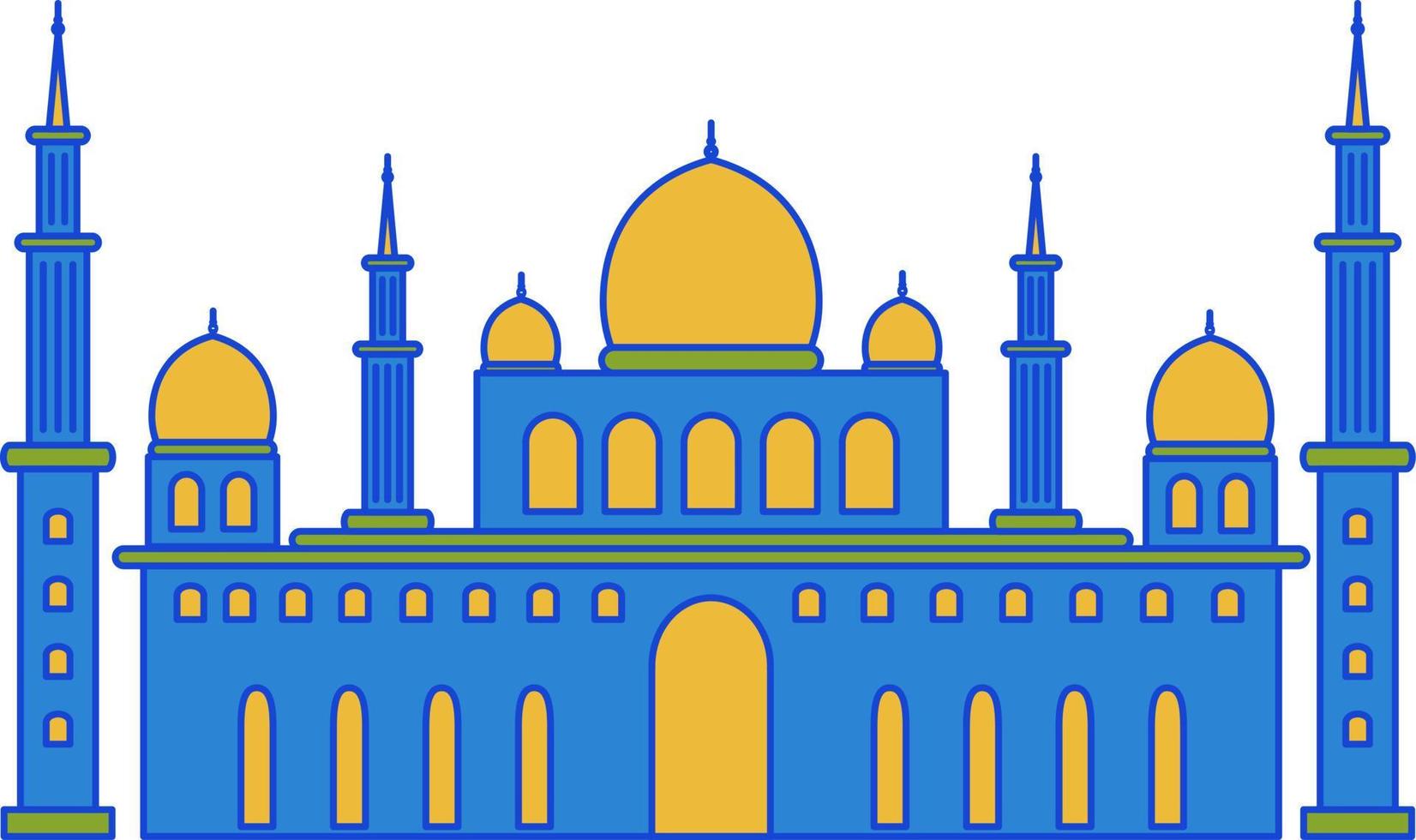 Filled line mosque vector