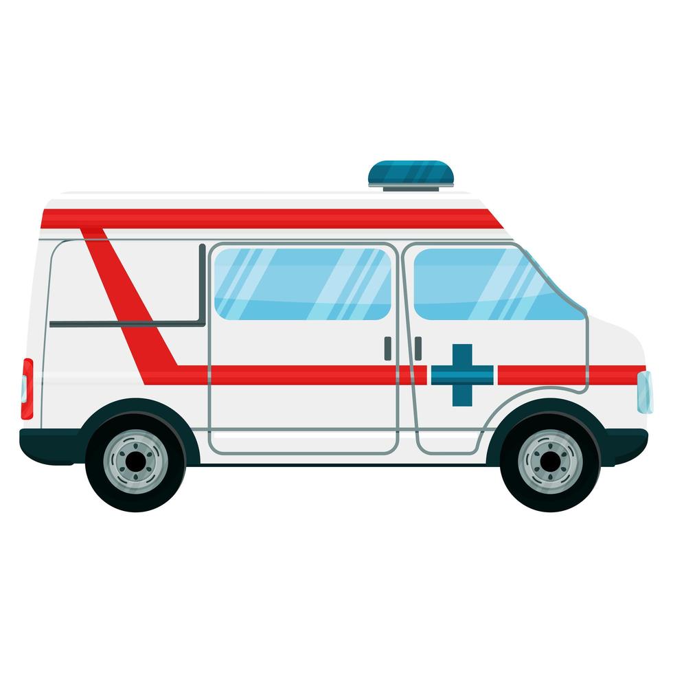 vector de ambulancia plana para diseño médico aislado sobre fondo blanco.