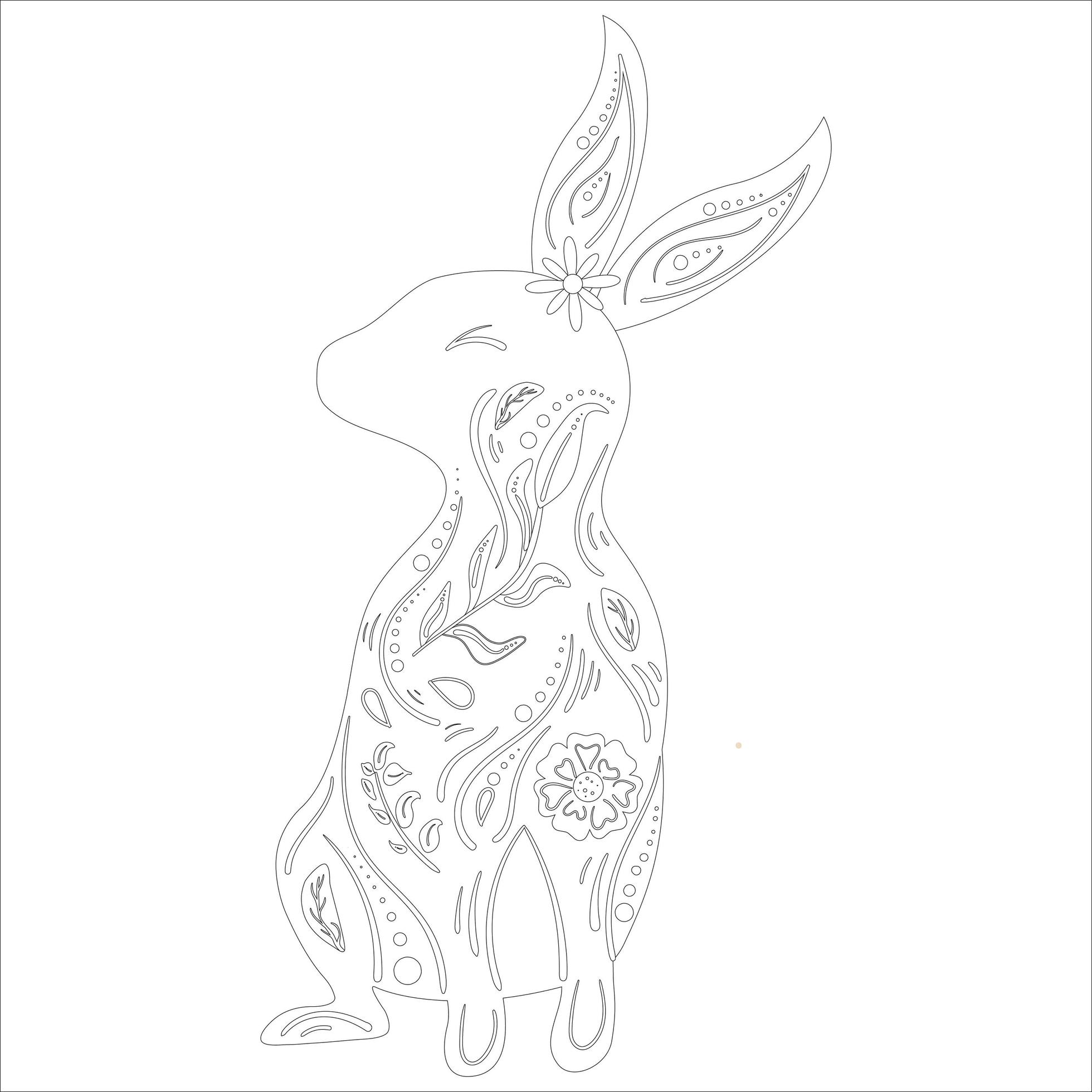 Bunny in White and Black style. Easter 6923913 Vector Art at Vecteezy
