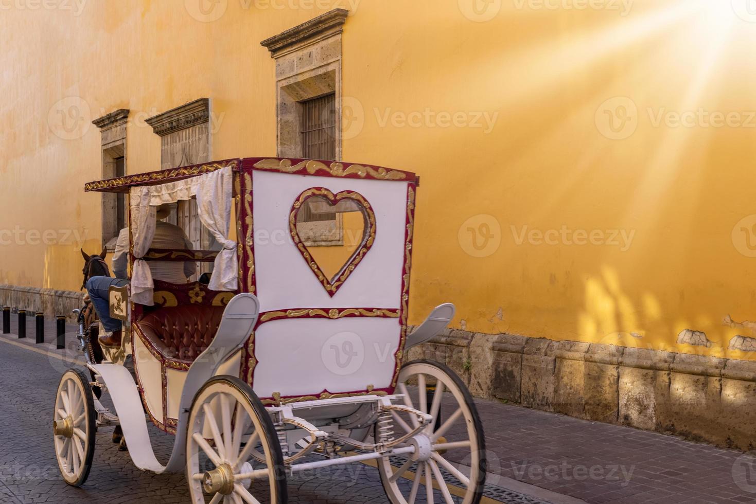 Mexico, Chariot in front of Guadalajara Cathedral waiting for tourists to go to city attractions photo