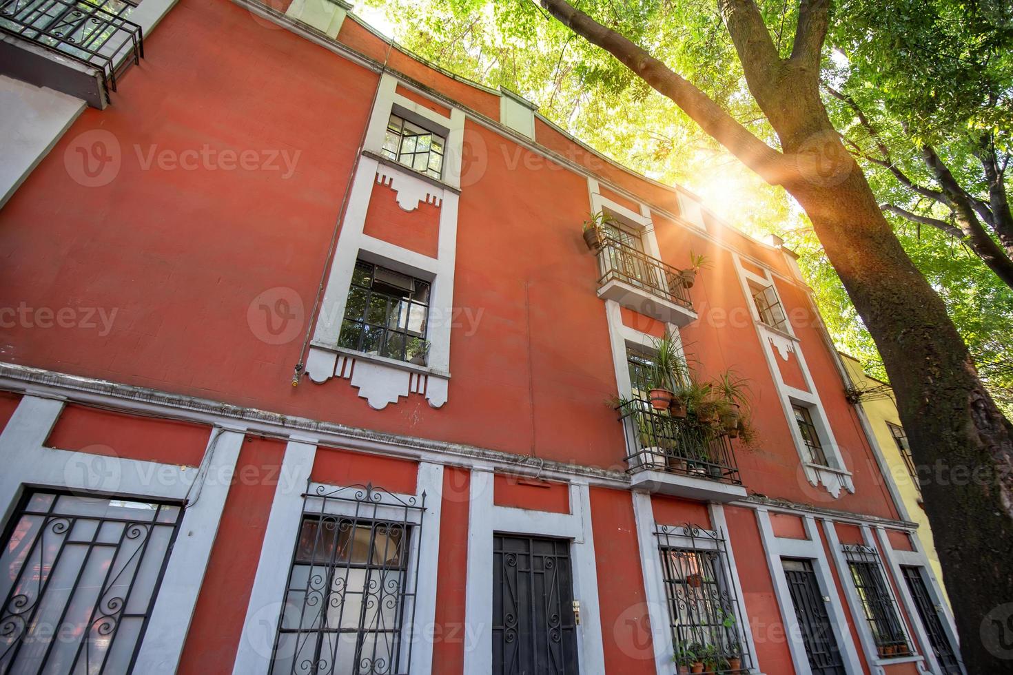 Mexico, Beautiful colonial and colorful Coyoacan Streets near Mexico City photo