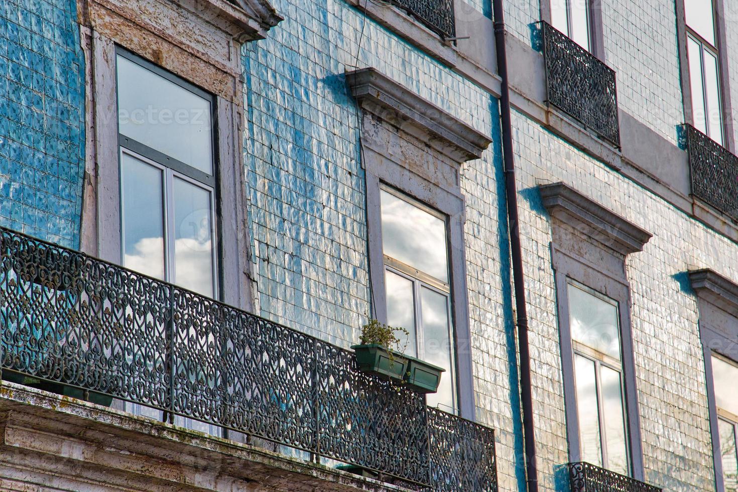 Typical architecture and colorful buildings of Lisbon historic center photo