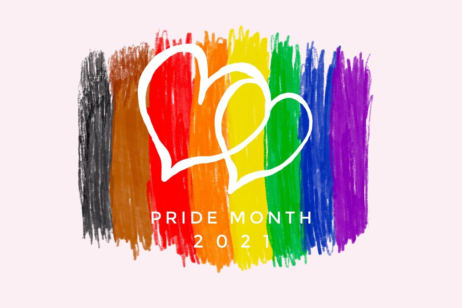 Drawing hearts on rainbow colors with texts Happy Pride Month, concept for lgbtqai celebrations in pride month around the world in June 25. photo