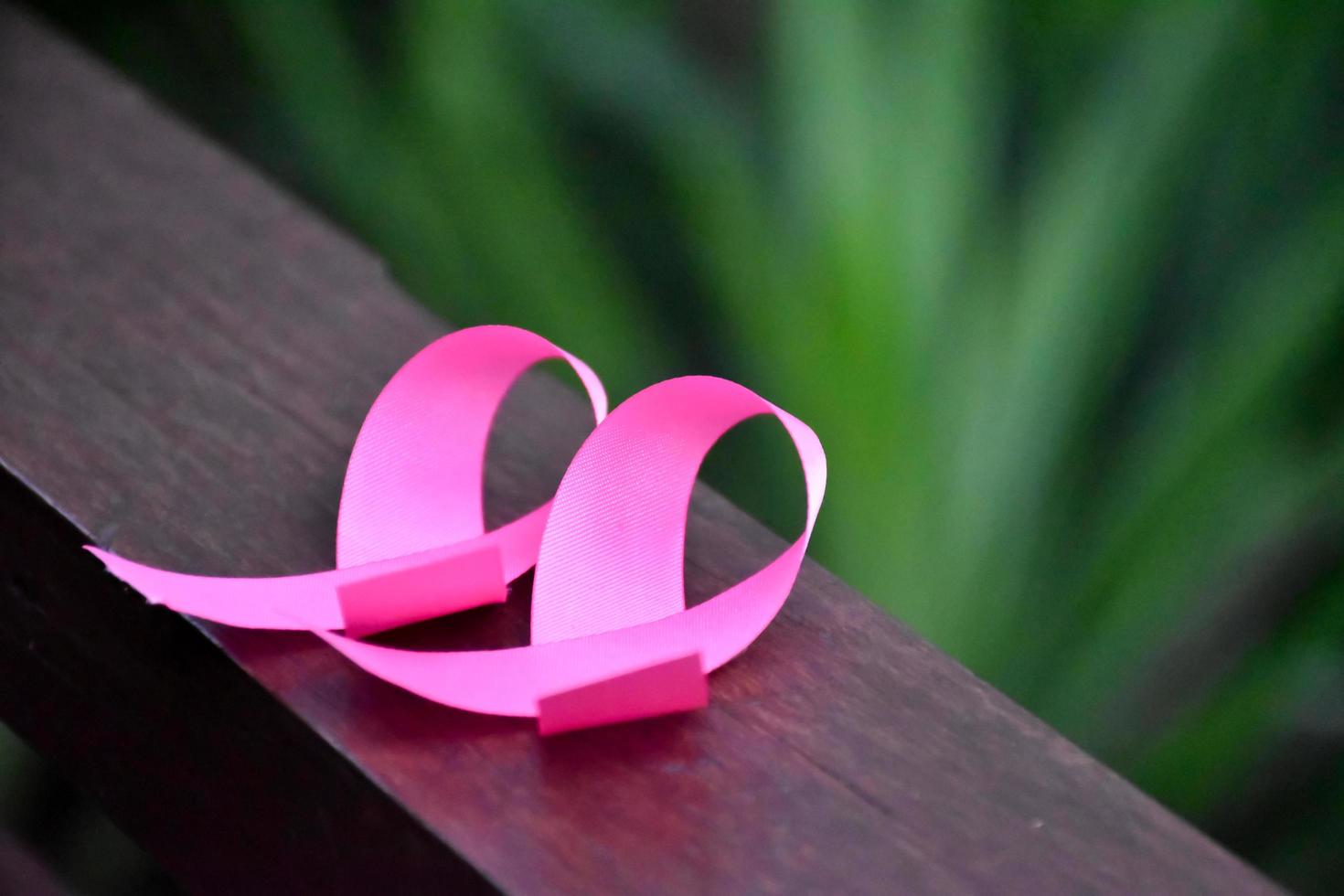 pink ribbon, symbol of breast cancer campaign. photo