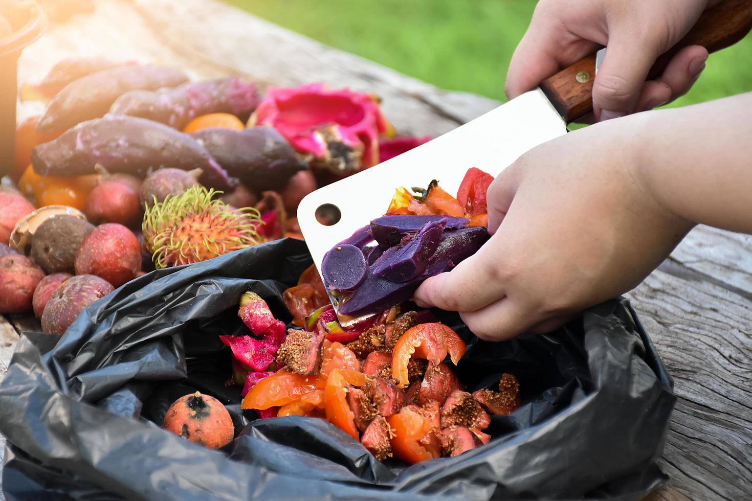 Waste from the kitchen to do the composting at home. photo