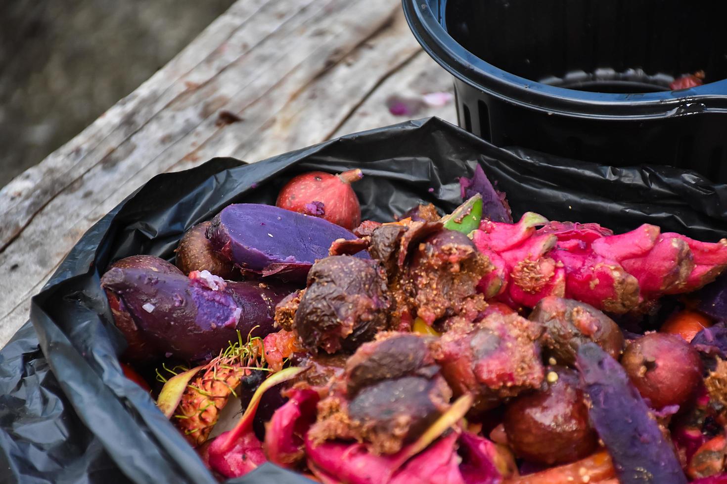 Waste from the kitchen to do the composting at home. photo