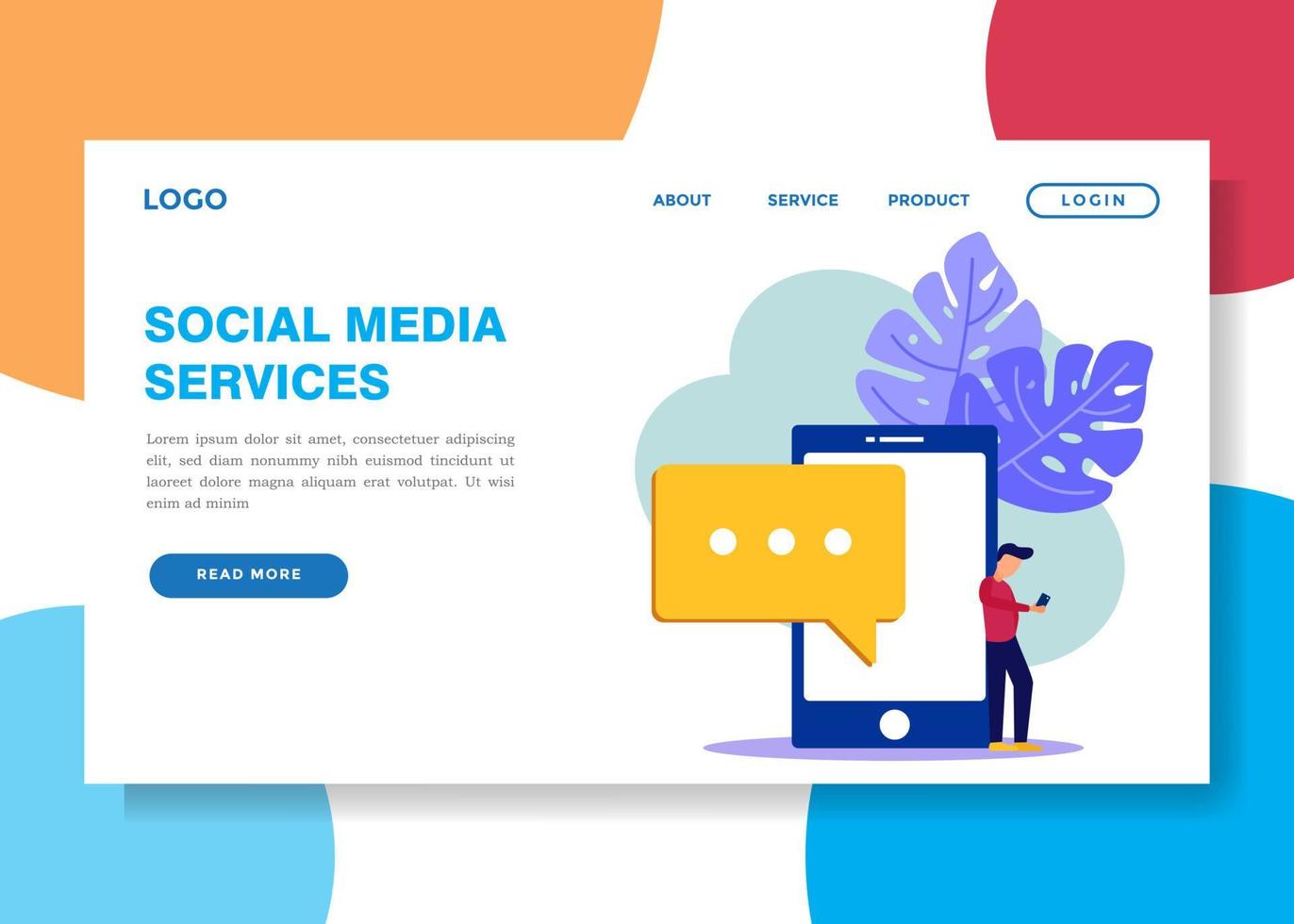 ilustración vectorial personaje de dibujos animados gráficos de los servicios de redes sociales vector