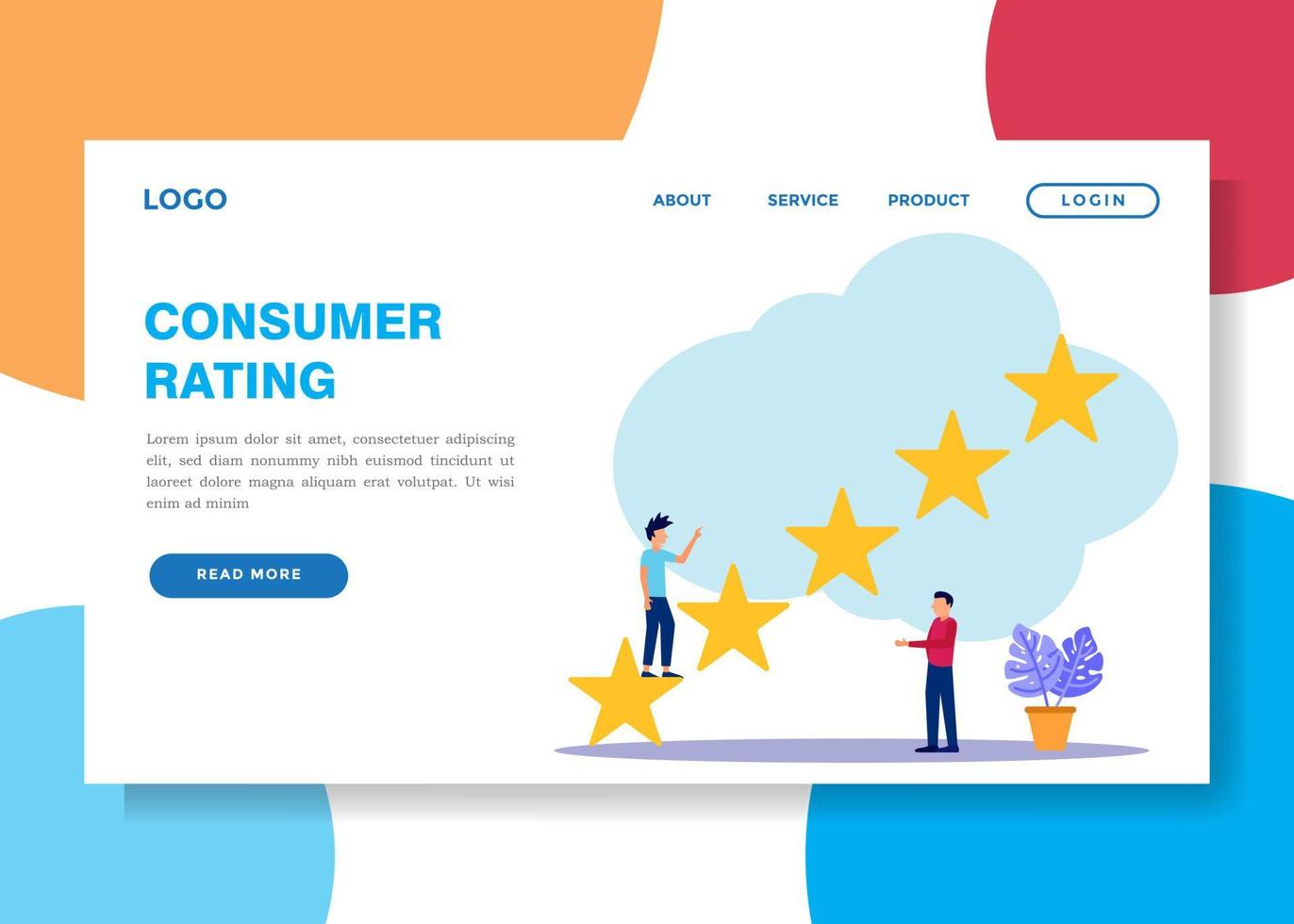 Illustration vector graphic cartoon character of consumer rating