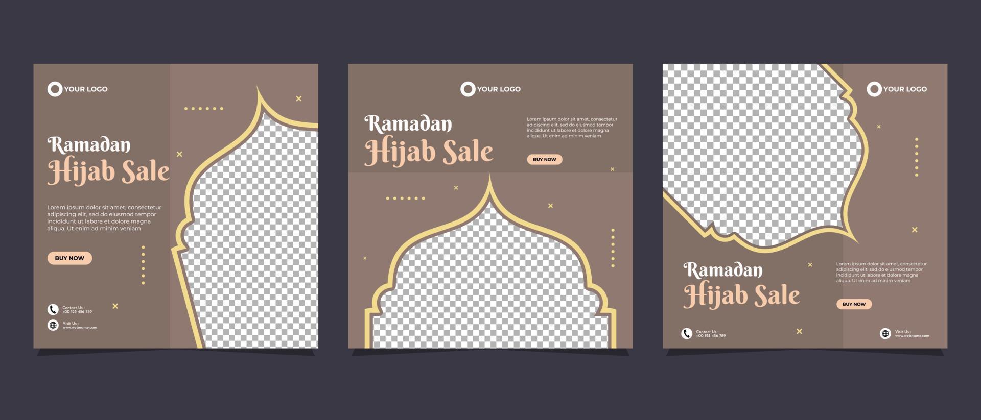 Ramadan sale social media post banner promotion template vector