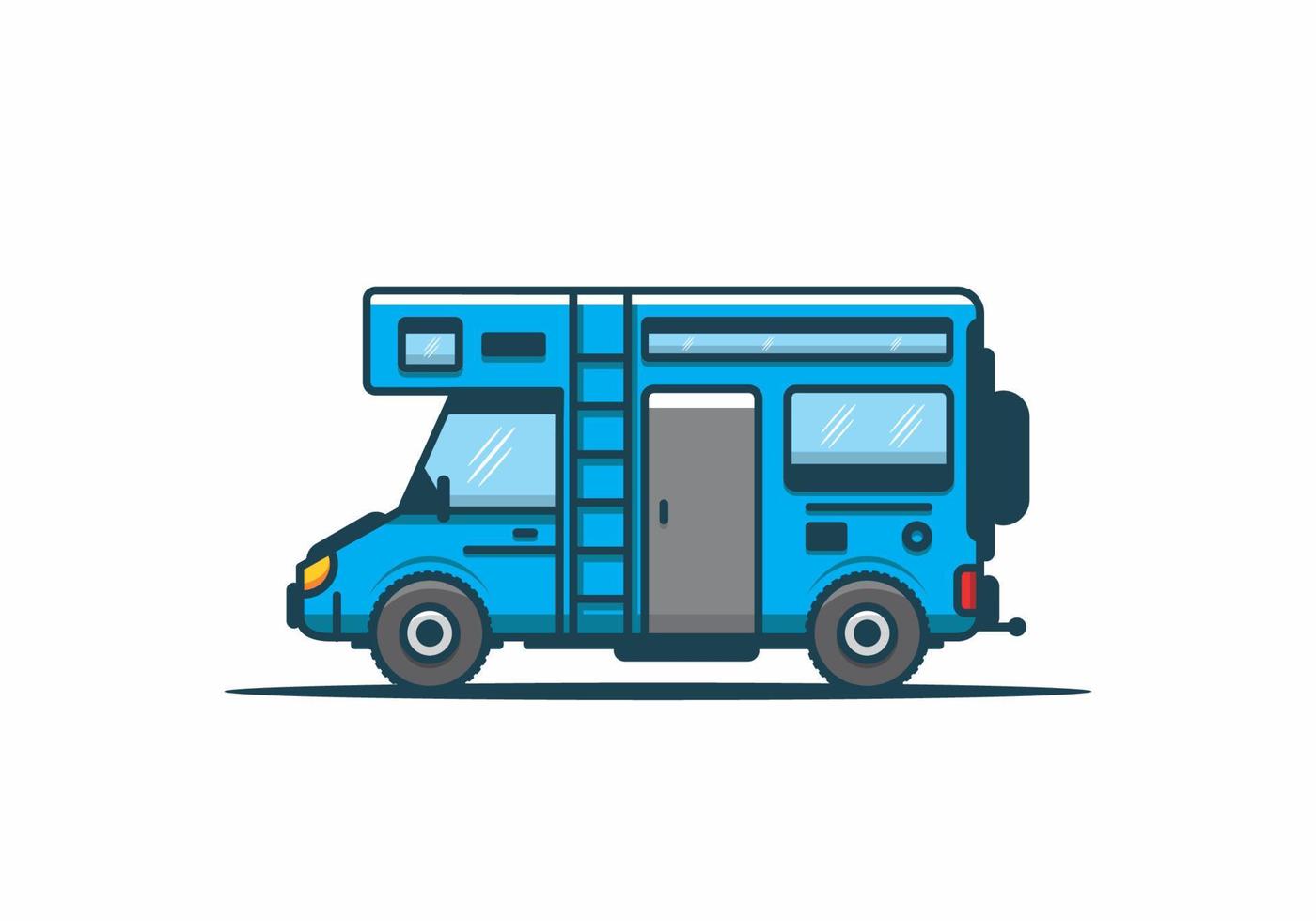 Blue color of big motor home vector