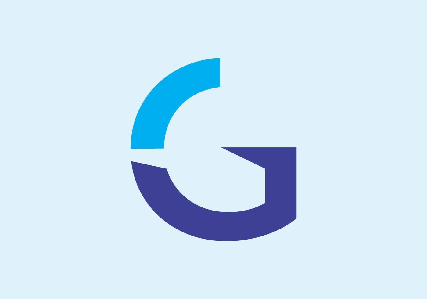 color azul de la letra inicial g única vector