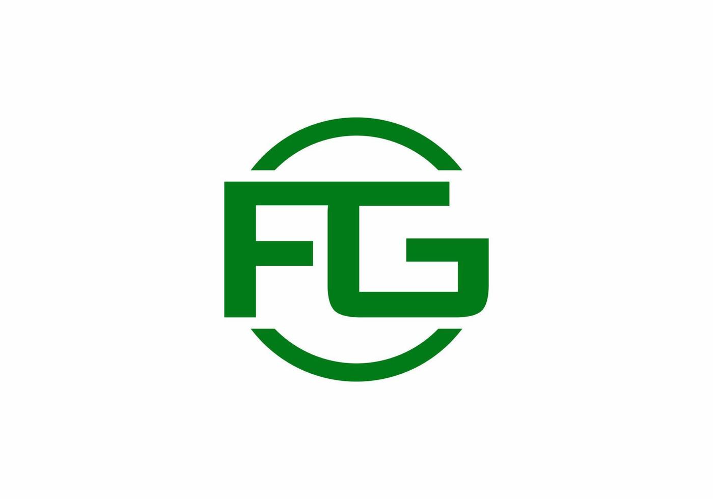 Green FG initial letter logo vector