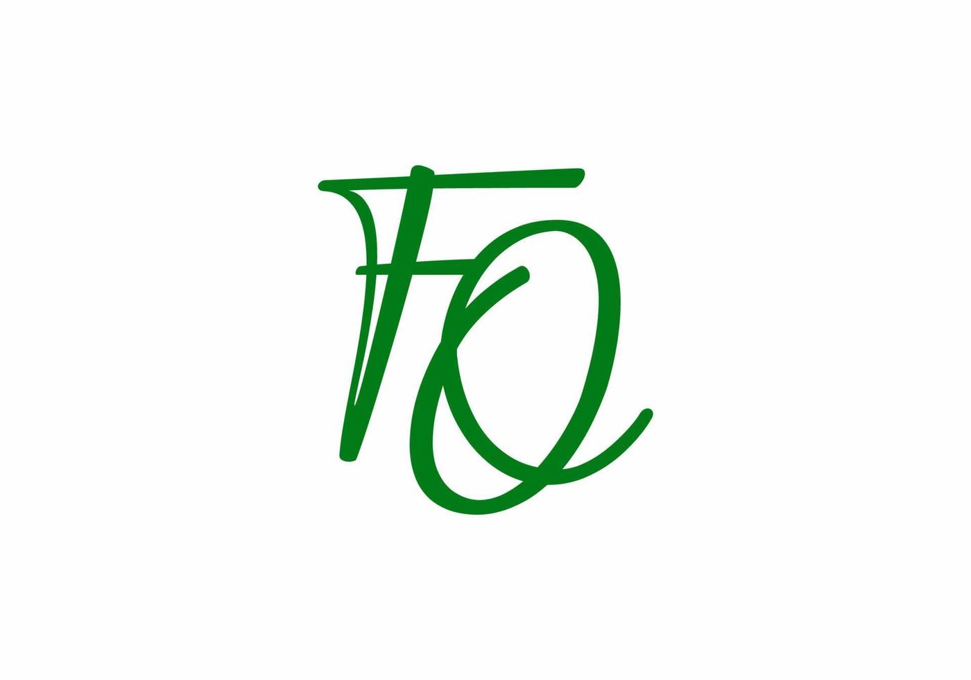 Green FQ initial letter logo vector