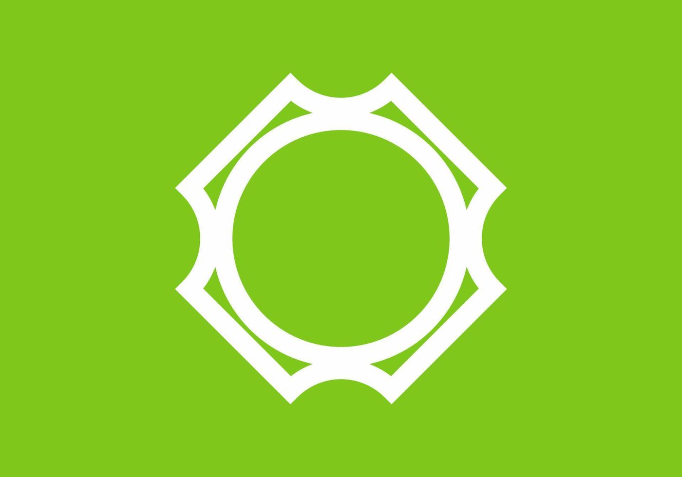Green white of unique circle shape vector