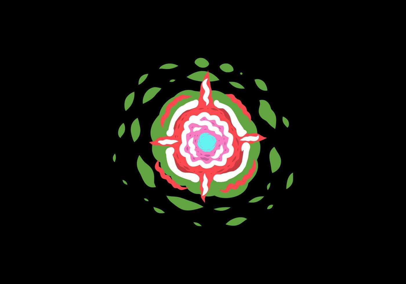 Green red abstract illustration of human brain vector