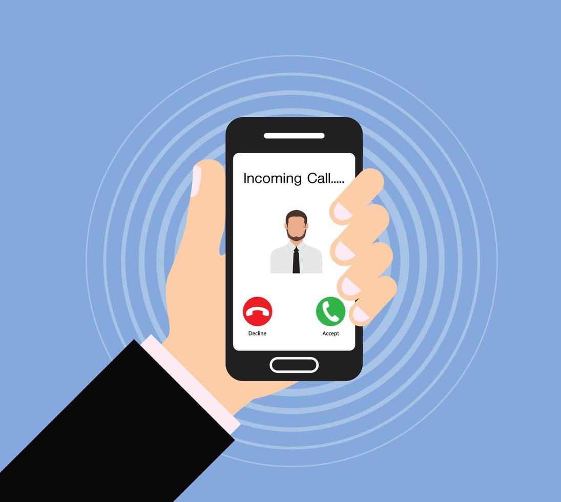 Incoming call, smartphone, Communication Connect Concept, vector design