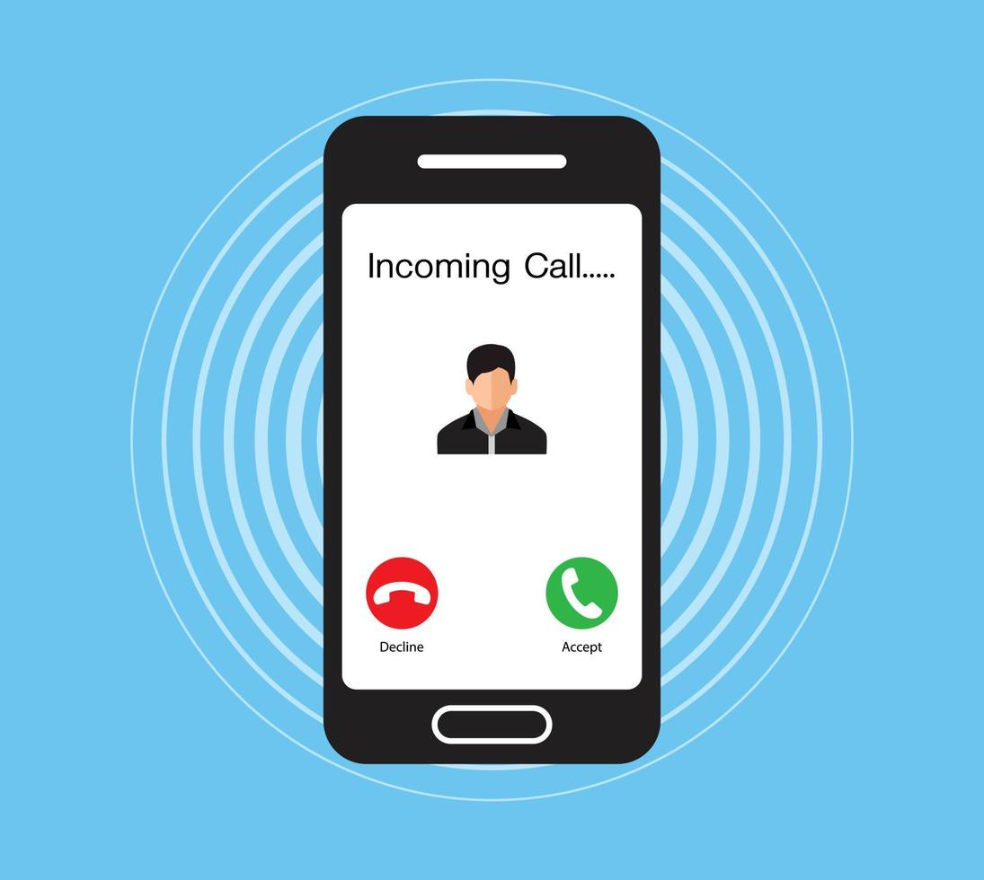 Incoming call, smartphone, Communication Connect Concept, vector design